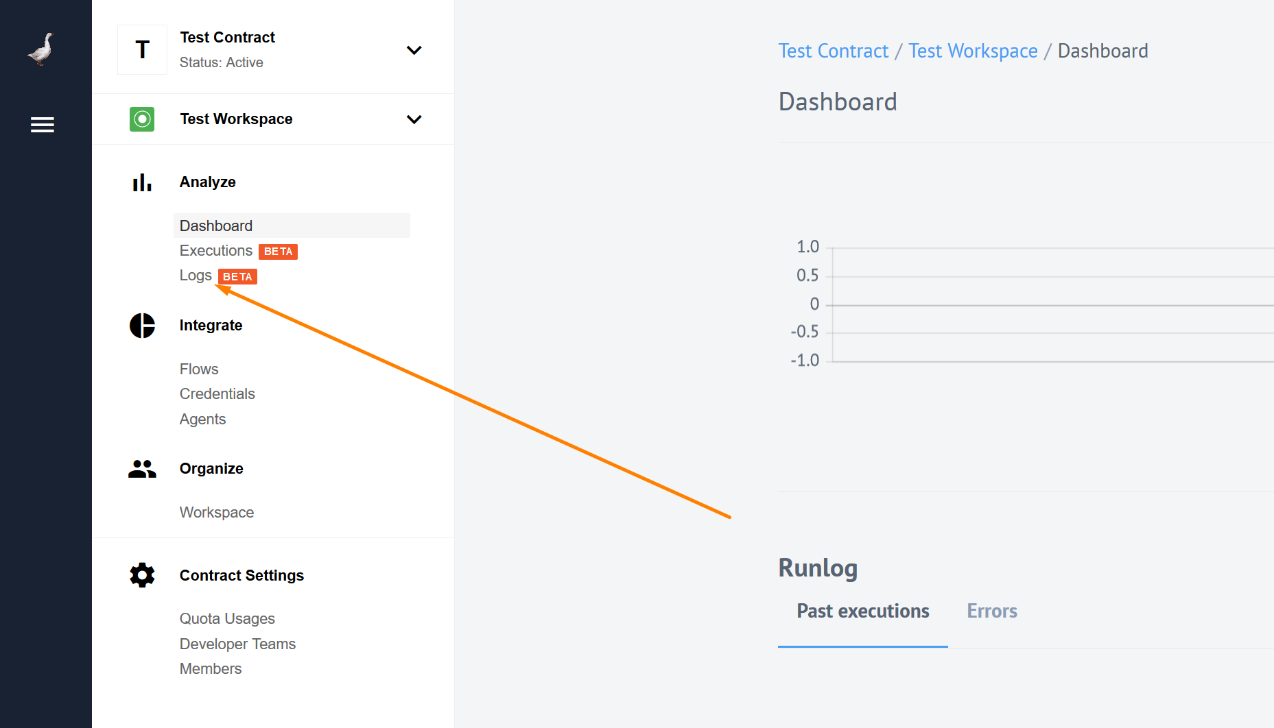 Logs Page link