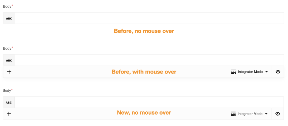 Input field before and after