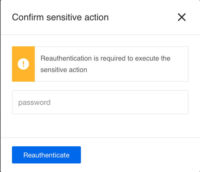 Sensitive action re-authentication