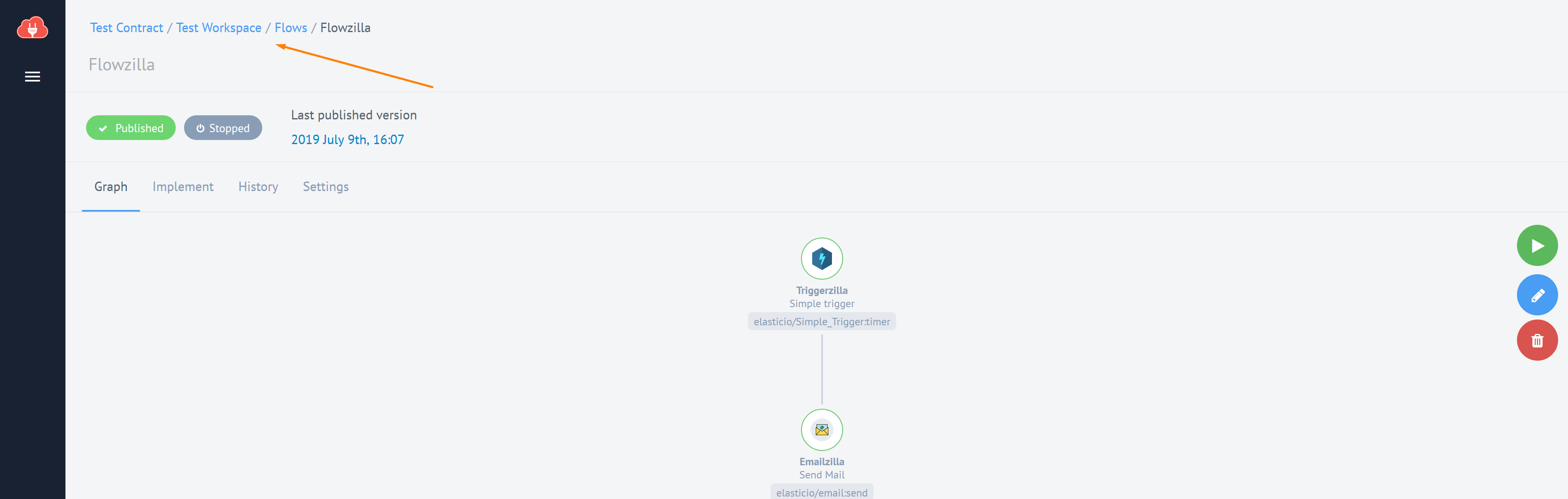 Breadcrumbs navigation