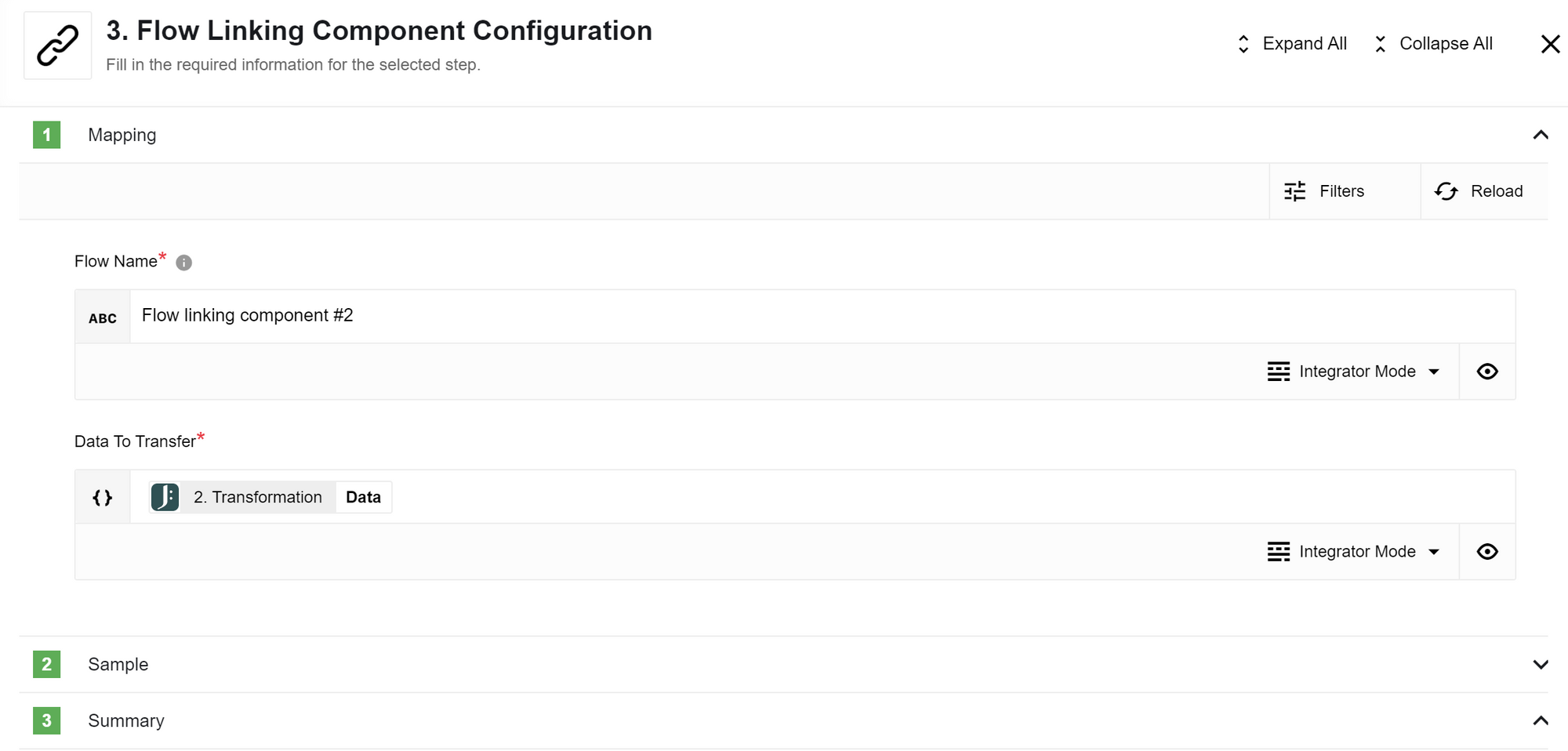 Flow Linking component from the first flow