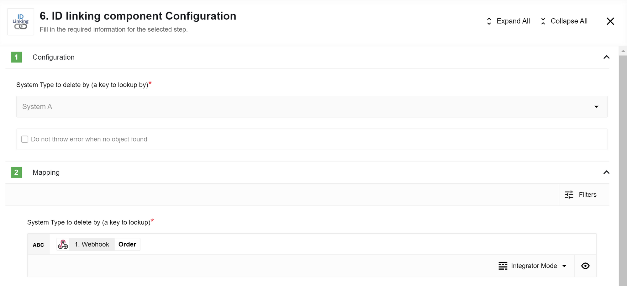 Id Linking configuration