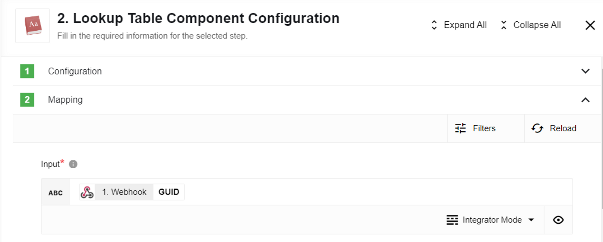 Lookup table use case mapping