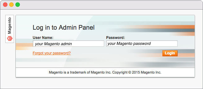 Login to admin panel