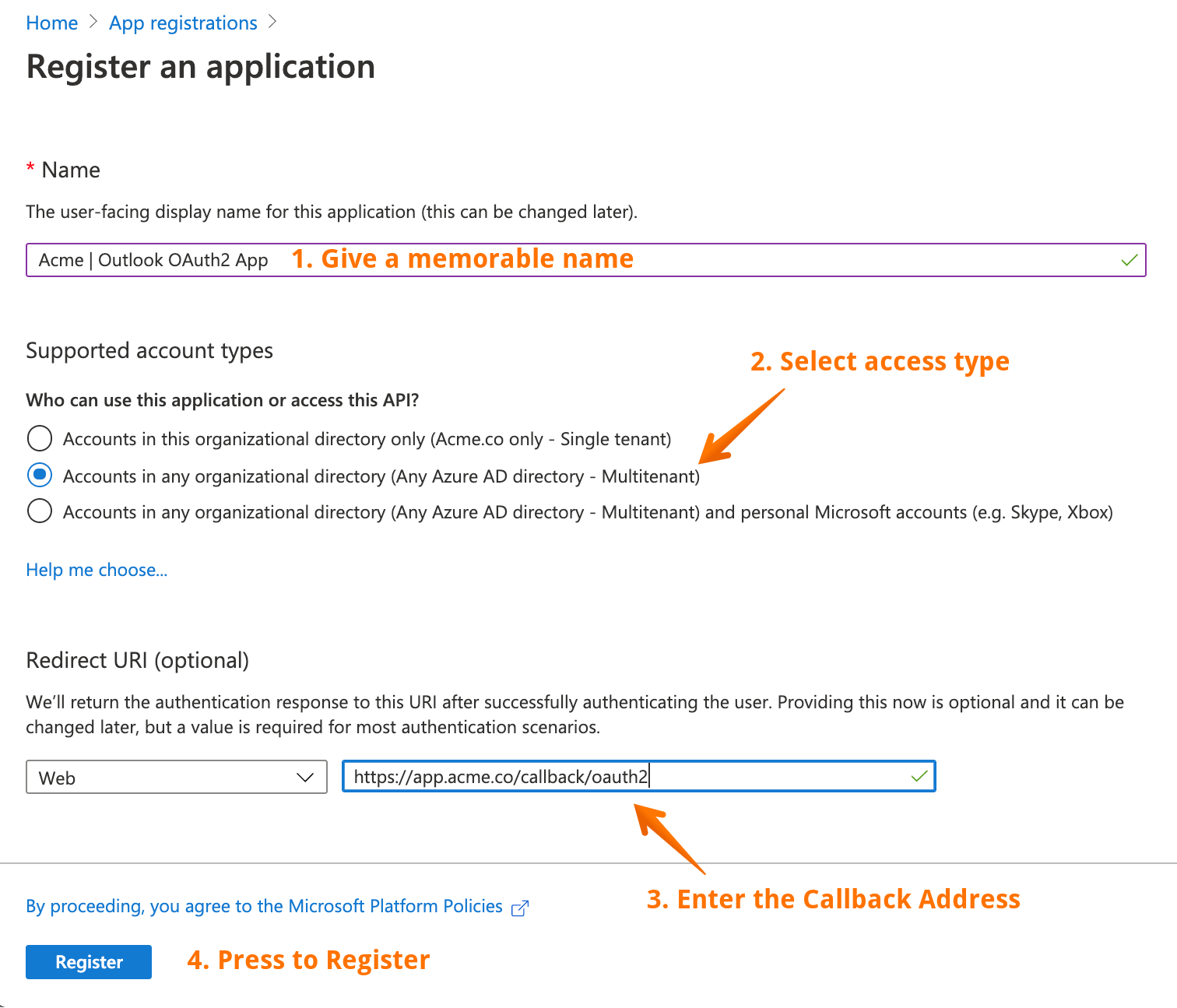 Fill in to register