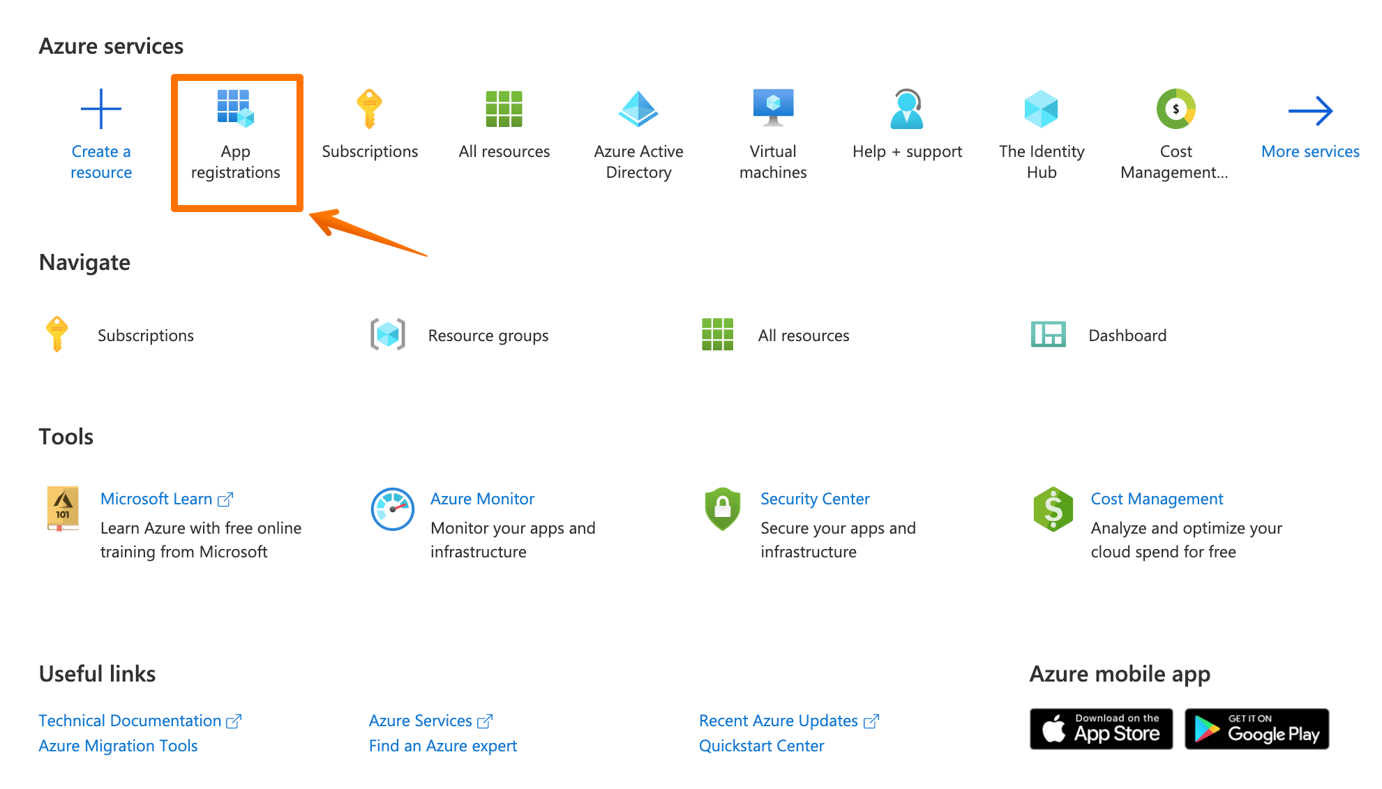 Login to Azure Portal and Select App registration