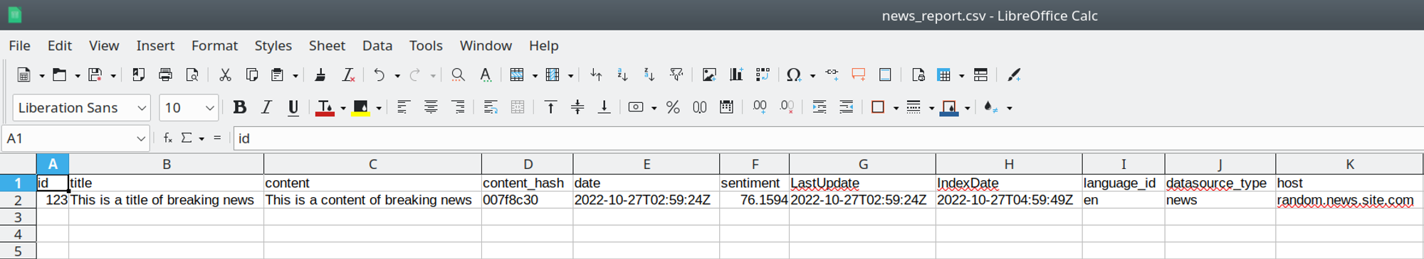 CSV Table