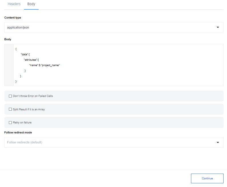 Configure Input - Body