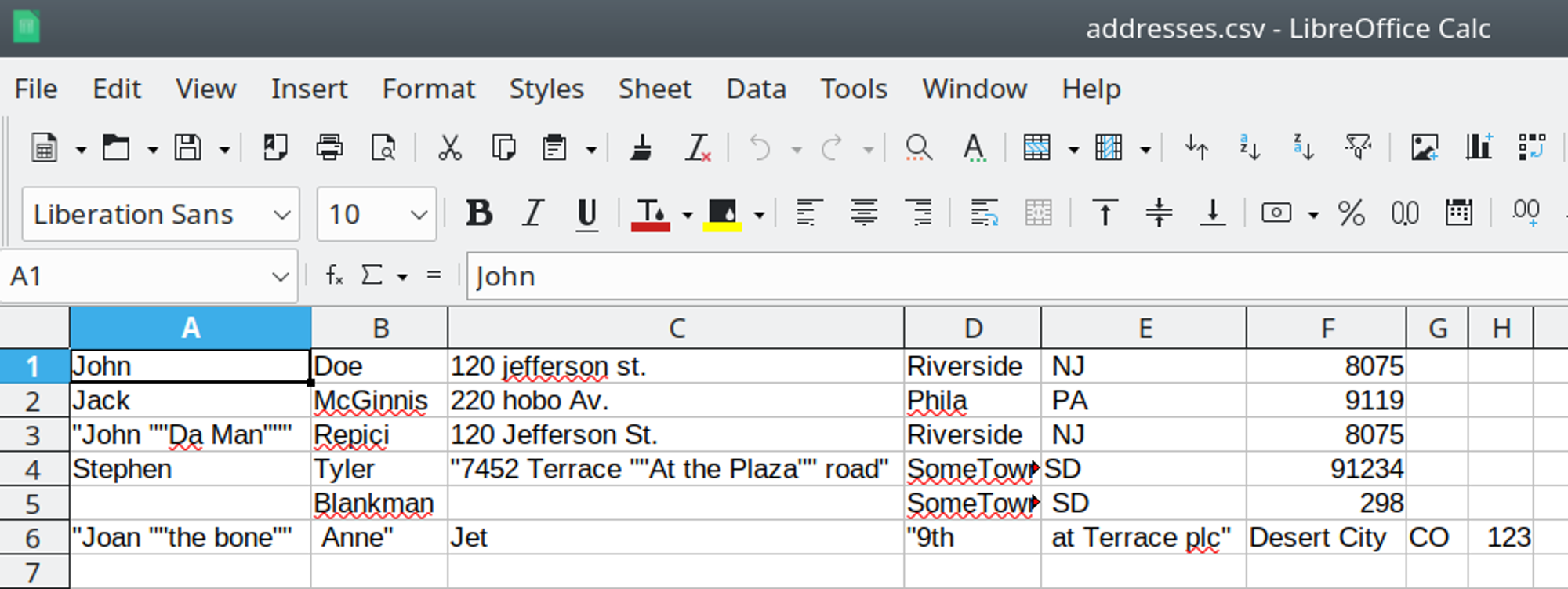 CSV Example