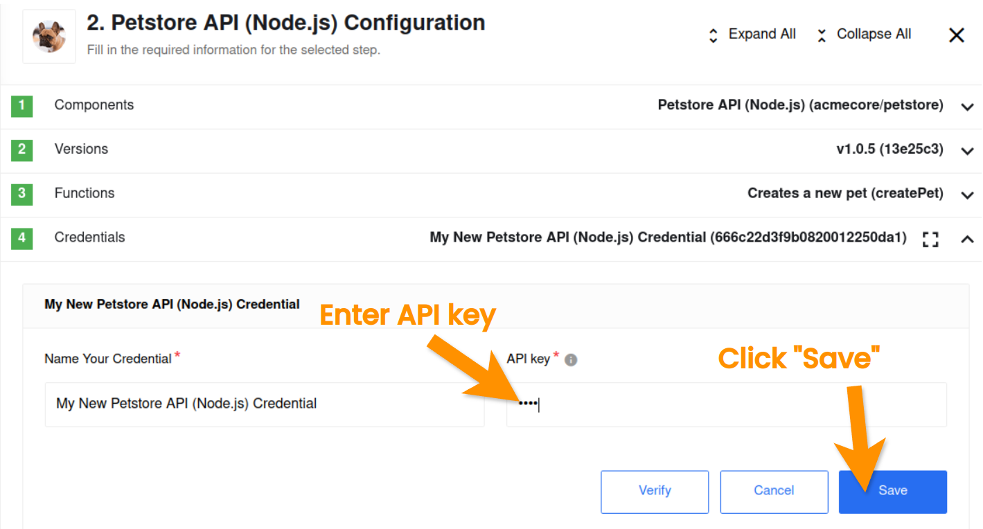 Credential creation process