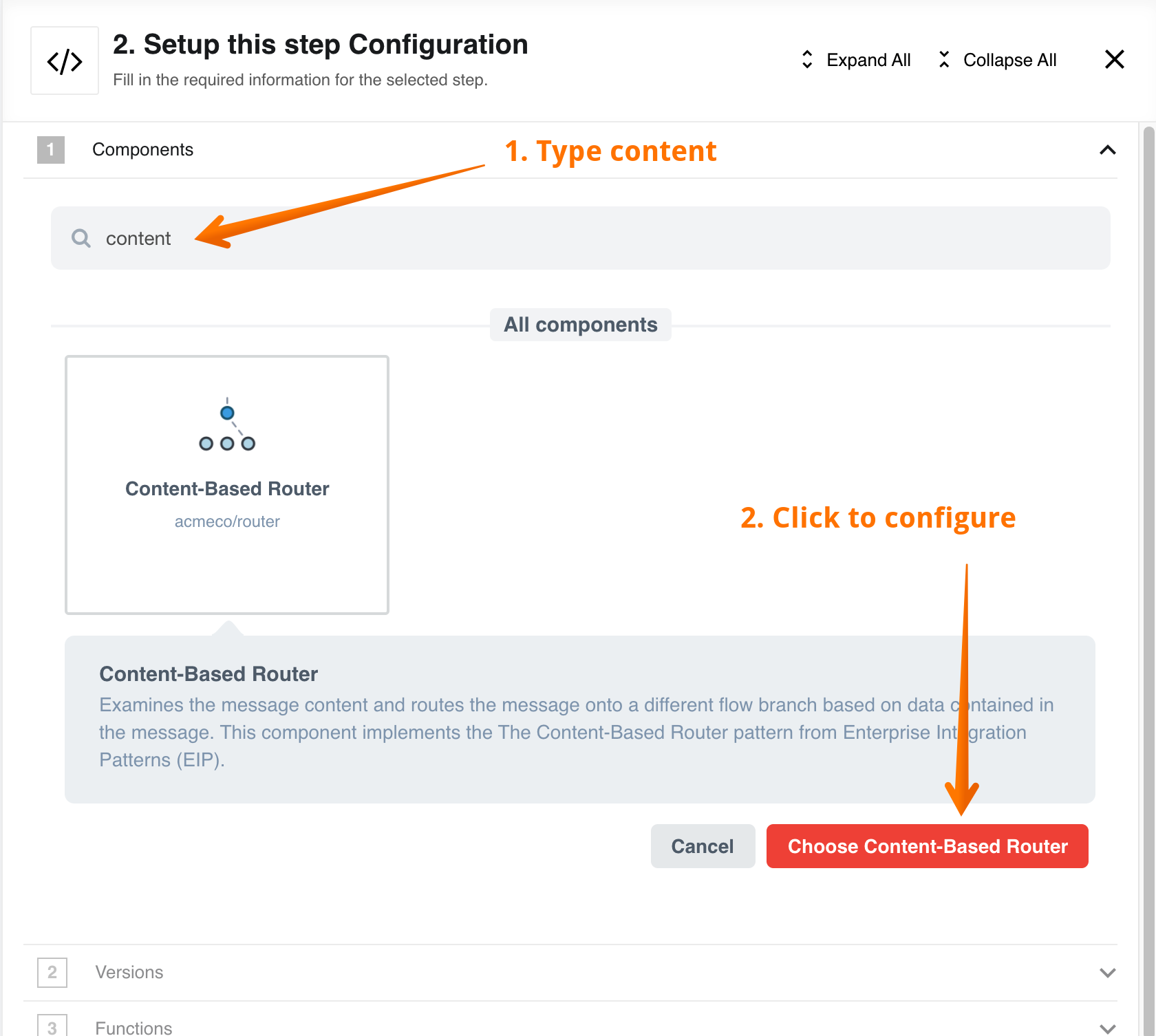 Adding Content Based Router component