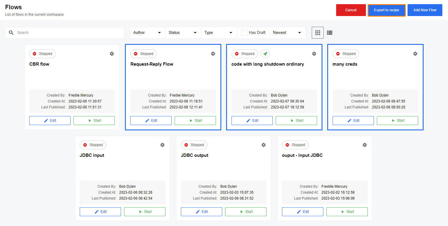 Select Multiple Flows