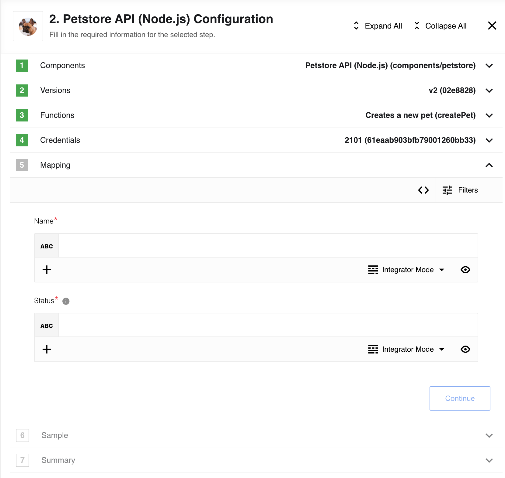 Mapping: Configure input