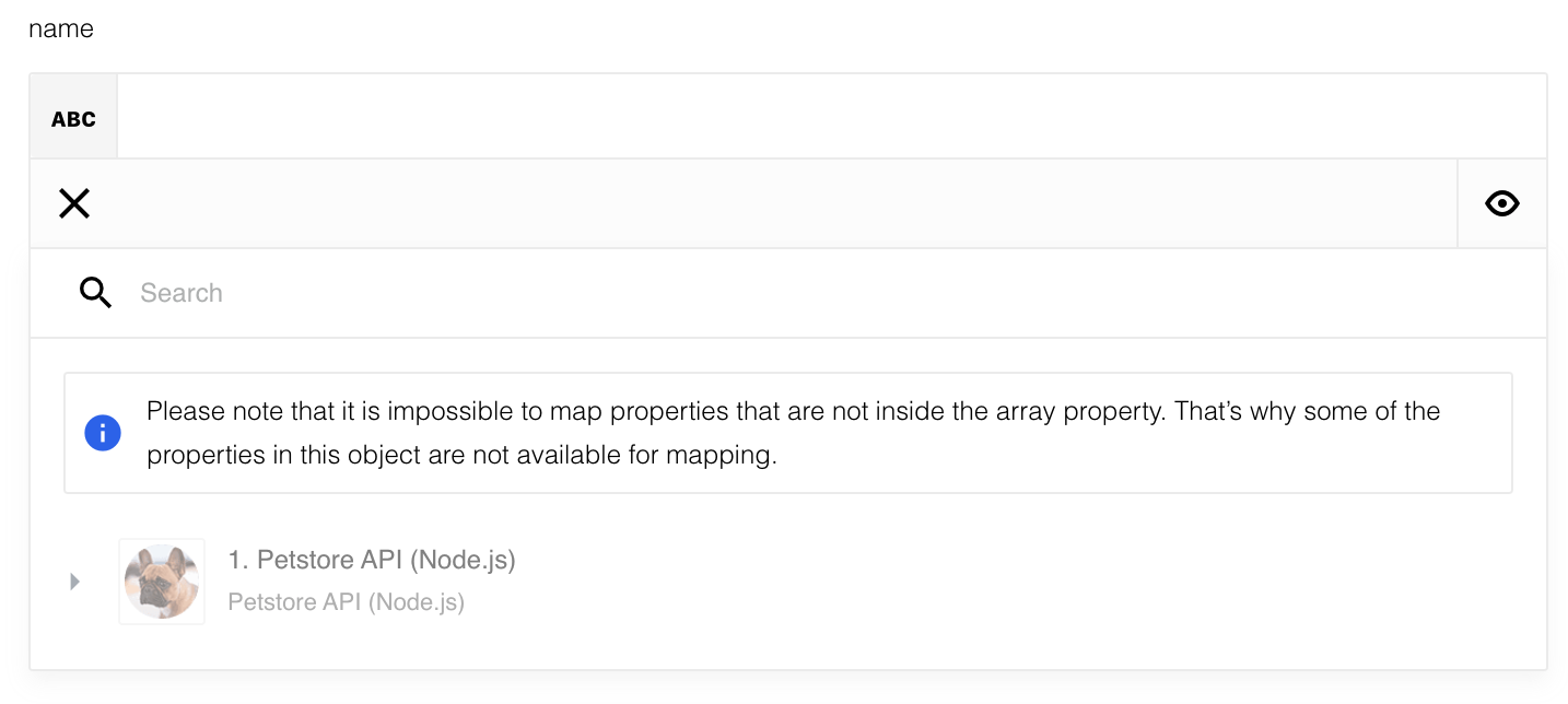 Disabled step in array mapping